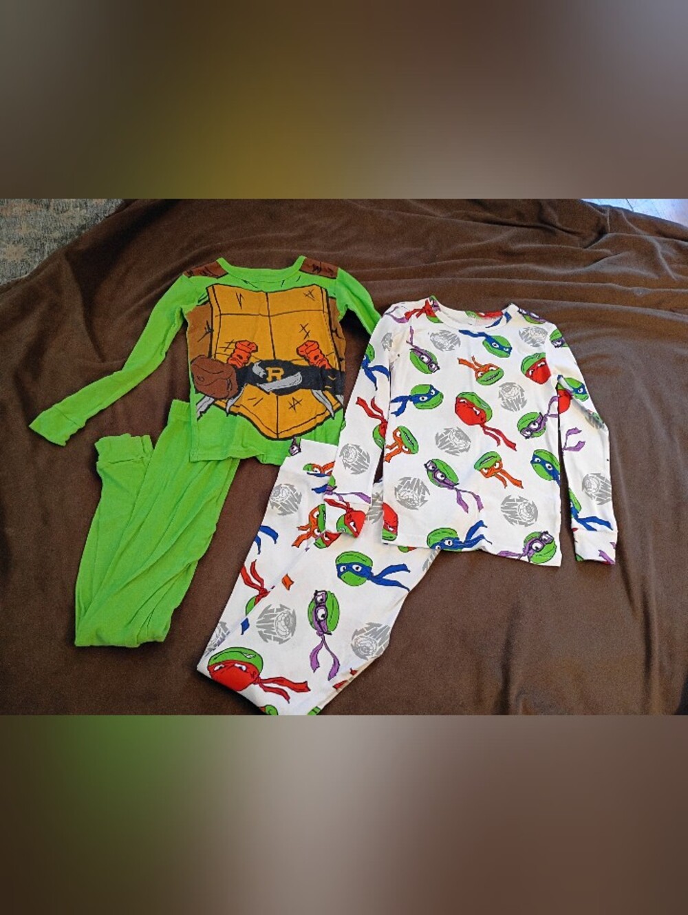 Teenage Mutant Ninja Turtles Green & White Costume Pajama Set Size 10